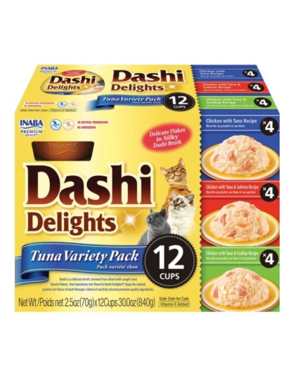 Inaba Dashi Delights Flakes In Broth Variety Pack Tuna 30oz.-12 Pk