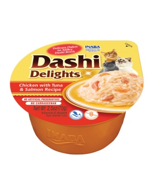 Inaba Dashi Delight 2.5oz. Chicken Tuna Salmon (6 count)