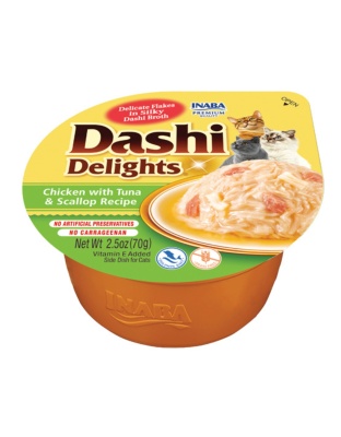 Inaba Dashi Delight 2.5oz. Chicken Tuna Scallop (6 count)