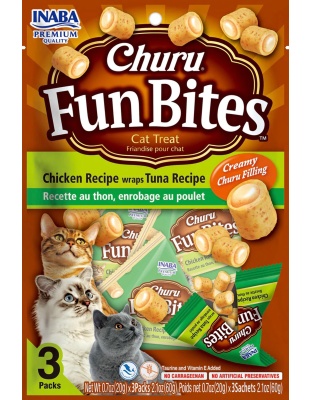 Inaba Churu Fun Bites 2.1oz. Chicken Wraps Tuna (3 Count)