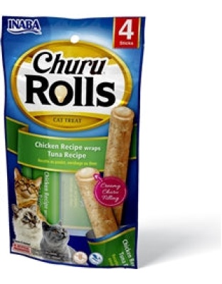 Inaba Cat Churu Rolls Chicken Wrap Tuna 1.04oz. (6 Count)