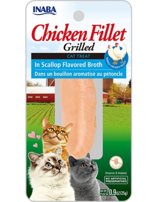 Inaba Cat Grill Fil Chicken/Scallop Broth 0.9Oz/6Ct.