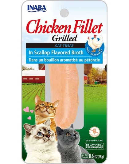 Inaba Cat Grill Fil Chicken/Scallop Broth 0.9Oz/6Ct.