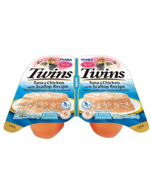 Inaba Cat Twin Cups Tuna Chicken Scallop 2.46oz. (6 Count)