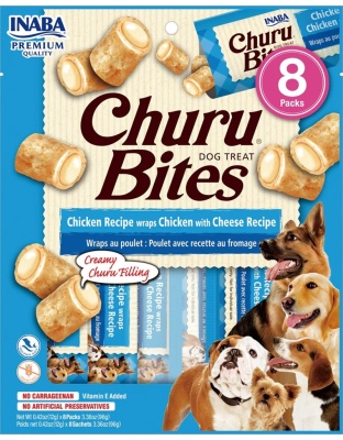 Inaba Dog Churu Bite Chiken Chee Se Wraps 6Ct/3.36Oz