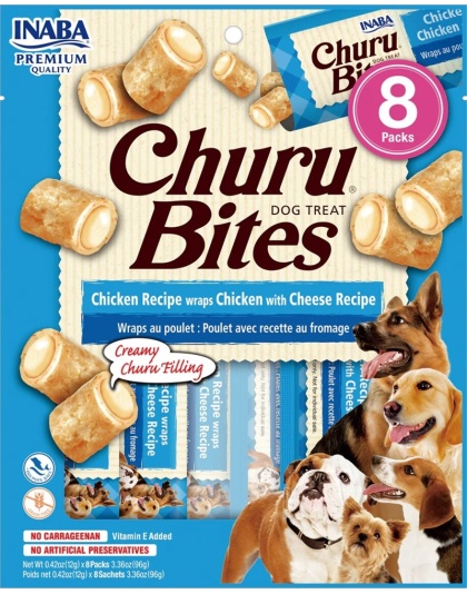 Inaba Dog Churu Bite Chiken Chee Se Wraps 6Ct/3.36Oz
