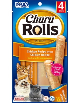 Inaba Cat Churu Rolls Chicken Wrap Chicken -1.04oz. (6 Count)
