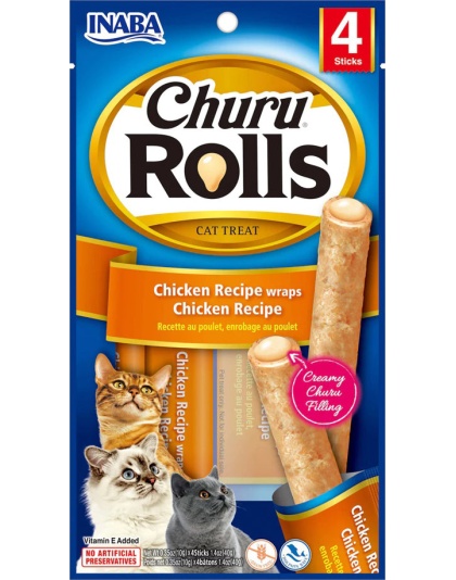 Inaba Cat Churu Rolls Chicken Wrap Chicken -1.04oz. (6 Count)
