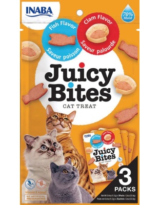 Inaba Cat Juicy Bites Fish Clam 1.2oz. (6 Count)
