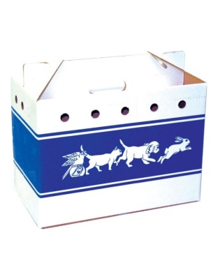 Cardboard Pet Tote Blue/White 9.8 x 6 x 7 in. (Case of 25)