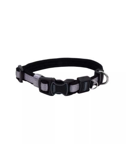 Inspire Adjustable Dog Collar Gray 1 x 18-26in. Large
