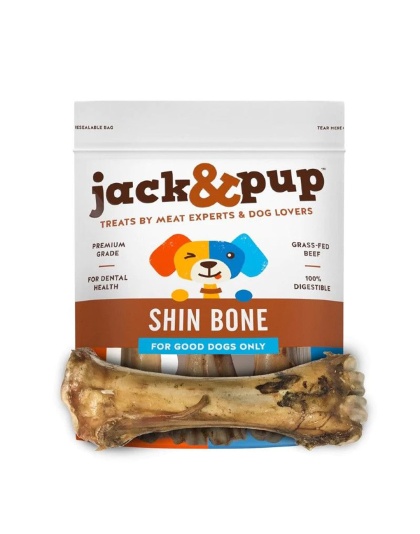 Jack & Pup 8" Shin Bones 10Ct  Bag (4)