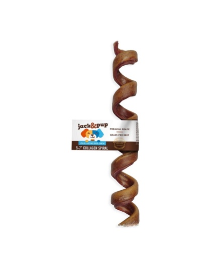 Jack & Pup Dog 5-7" Collagen Spiral 20 Count Display Box