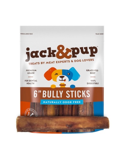 Jack & Pup Bully Stick 6" 5 Count