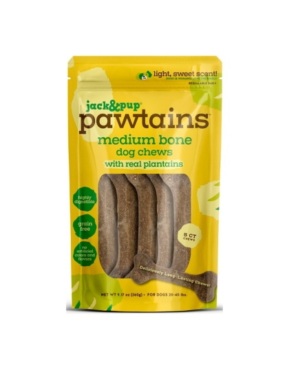 Jack & Pup Dog 9.17oz. Pawtains Bone Medium 5 Count