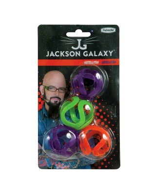 Jackson Galaxy Satellites Cat Toy Orange, Green, Purple 1ea/4 pk