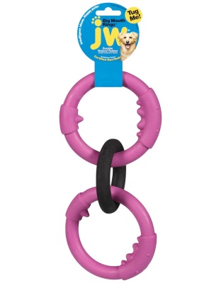 JW Pet Big Mouth Triple Ring Dog Toy Multi-Color 1ea/LG