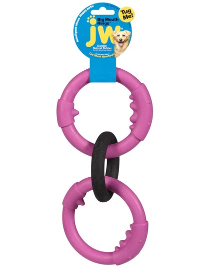 JW Pet Big Mouth Triple Ring Dog Toy Multi-Color 1ea/LG