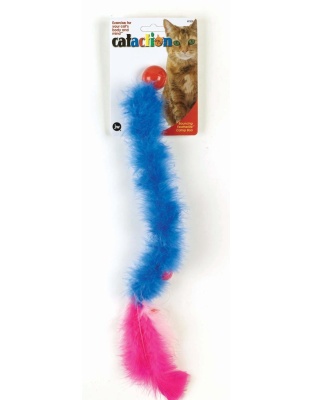 JW Pet Featherlite Catnip Boa Bouncing Cat Toy Blue 1ea/One Size