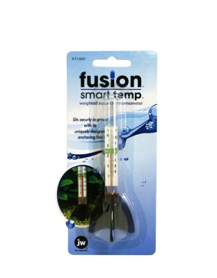 JW Pet Fusion Smart Temp Weighted Aquarium Thermometer White 1ea/One Size