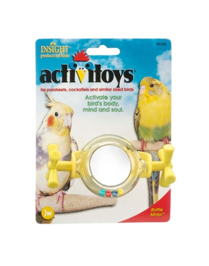 JW Pet ActiviToy Rattle Mirror Bird Toy Assorted 1ea/SM/MD
