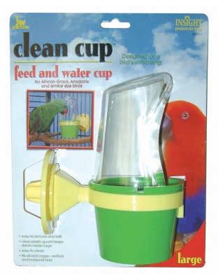 JW Pet Clean Cup Bird Feed and Water Cup Assorted 1ea/LG, 8 oz