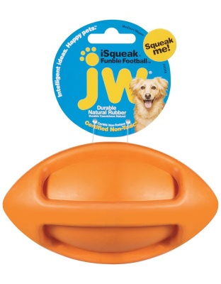 JW Pet iSqueak Funble Dog Toy Football Assorted 1ea/MD