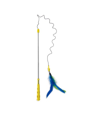 JW Pet Telescopic Fluttery Feather Wand Cat Toy 1ea/One Size