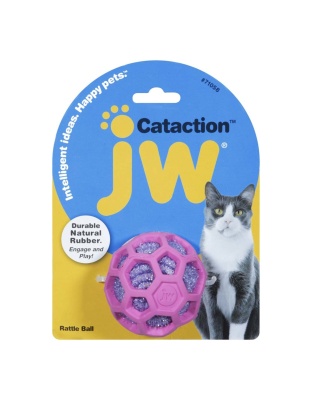 JW Pet Cataction Rattle Ball Cat Toy Pink, Purple 1ea/One Size