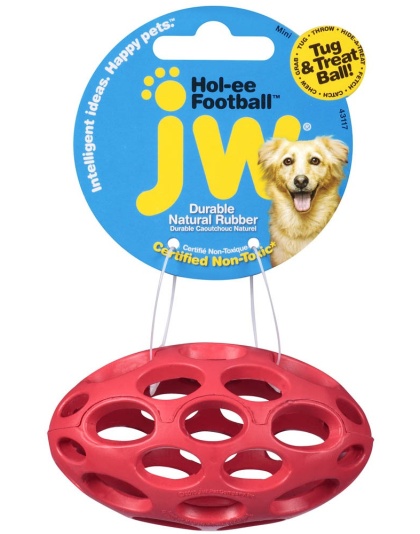 JW Pet Hol-ee Football Dog Toy Assorted 1ea/Mini