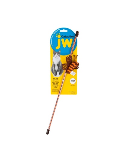 JW Pet Cataction Butterfly Wand Cat Toy Assorted 1ea/One Size