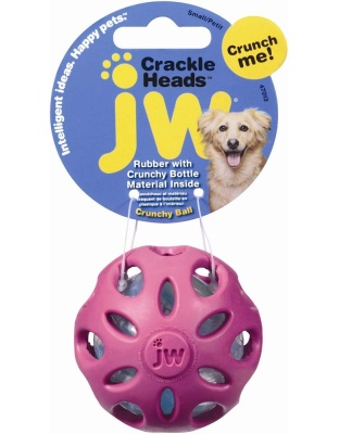 JW Pet Crackle Heads Crackle Ball Dog Toy Assorted 1ea/SM