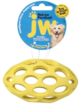 JW Pet Hol-ee Football Dog Toy Assorted 1ea/SM