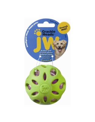 JW Pet Crackle Heads Crackle Ball Dog Toy Assorted 1ea/MD