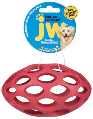 JW Pet Hol-ee Football Dog Toy Assorted 1ea/MD