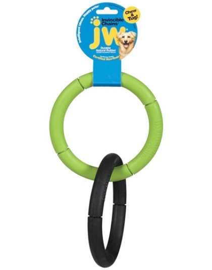 JW Pet Invincible Double Chains Dog Toy Assorted 1ea/LG