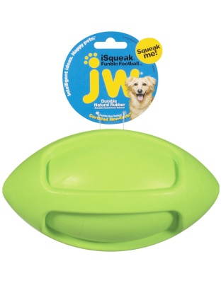 JW Pet iSqueak Funble Dog Toy Football Assorted 1ea/LG