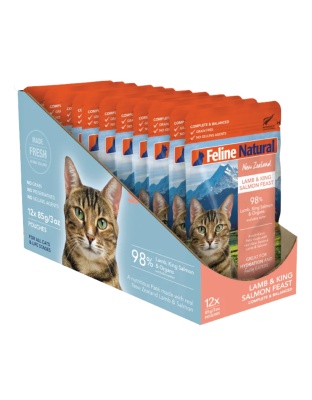 Feline Natural Cat Grain Free Lamb Salmon 3oz. Pouch (Case of 12)