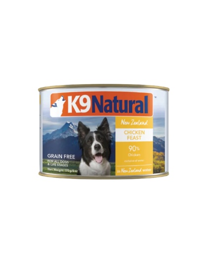 K9 Natural Canned Chicken Feat 6oz. (Case of 12)
