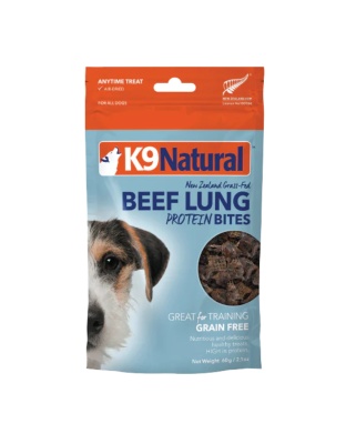 K9 Naturals Dog Air Dried Beef Lung Bites 2.1oz.