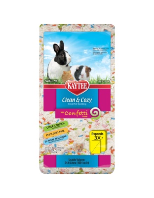 Kaytee Clean & Cozy Confetti Bedding White Paper Bedding with Colored Confetti Paper 1ea/24.6 l