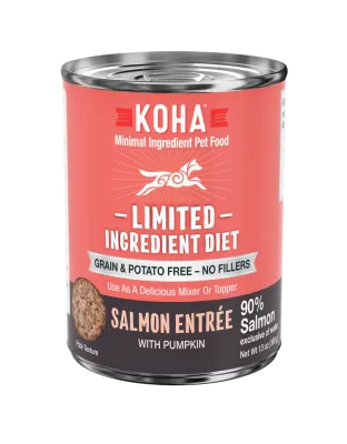 Koha Dog Limited Ingredient Grain Free 90% Salmon 13oz. (Case of 12)
