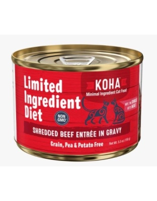 Koha Cat Limited Ingredient Grain Free Shredded Beef 5.5oz.(Case of 24)