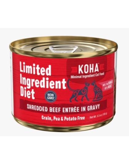 Koha Cat Limited Ingredient Grain Free Shredded Beef 5.5oz.(Case of 24)