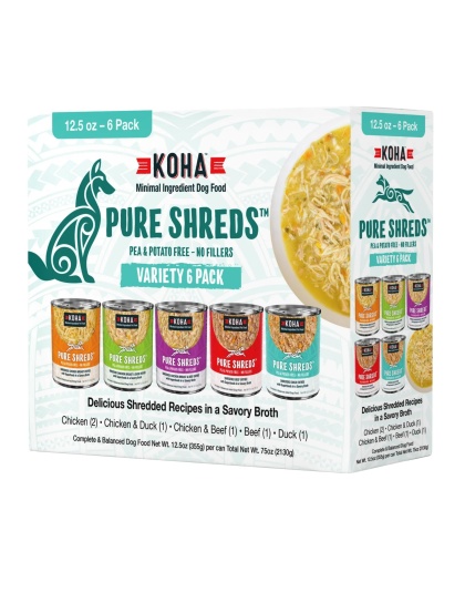 Koha Dog Grain Free Shredded 12.5oz. Variety Pack (Case of 12)