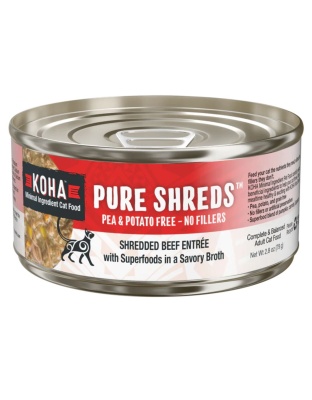 Koha Cat Grain Free Shredded Beef 2.8oz. (Case of 24)