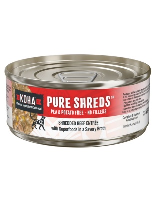 Koha Cat Grain Free Shredded Beef 5.5oz. (Case of 12)