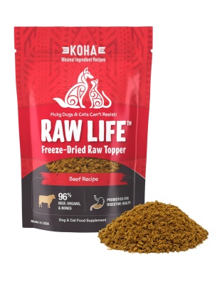 Koha Dog Cat Grain Free Raw Freeze Dried Topper Beef 8oz.