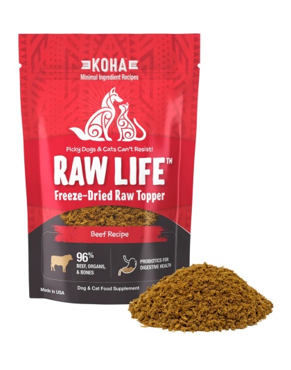 Koha Dog Cat Grain Free Raw Freeze Dried Topper Beef 8oz.