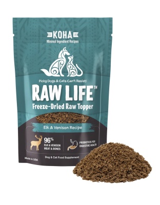 Koha Dog Cat Grain Free Raw Freeze Dried Topper Elk 8oz.